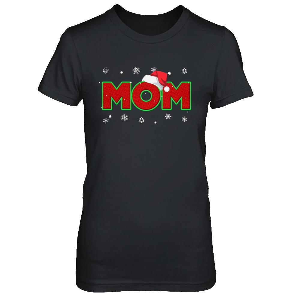 Mom Christmas Santa Ugly Sweater Gift-T-Shirt & Sweatshirt-Women's T-Shirt-Black