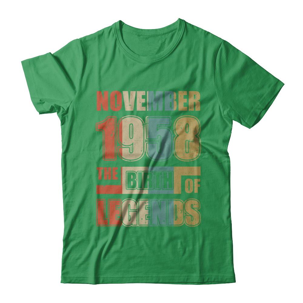 Vintage Retro November 1958 Birth Of Legends 63th Birthday-T-Shirt & Hoodie-Premium T-Shirt-Kelly Green