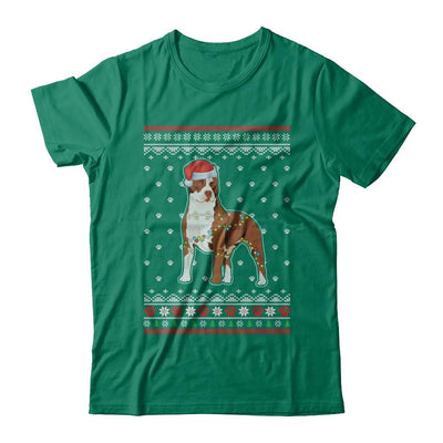 Pitbull Christmas Ugly Sweater Lights Dog Xmas Gift-T-Shirt & Sweatshirt-Classic T-Shirt-Kelly Green