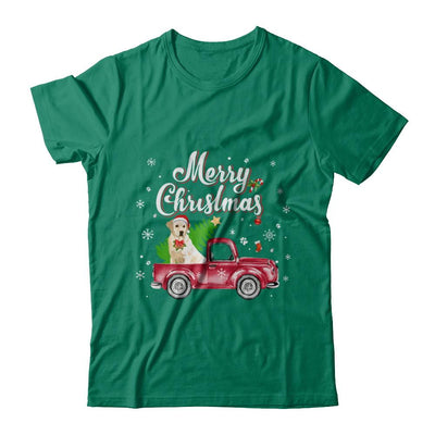 Labrador Retriever Rides Red Truck Christmas Pajama-T-Shirt & Sweatshirt-Classic T-Shirt-Kelly Green
