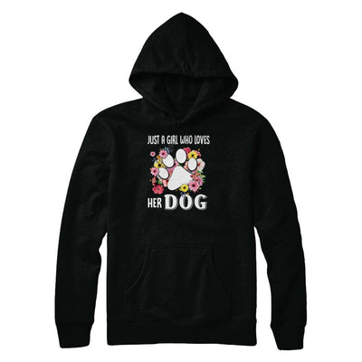 Just A Girl Who Loves Her Dog-T-Shirt & Tank Top-Pullover Hoodie-Black