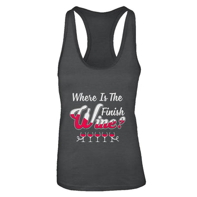 Where Is The Finish Wine-T-Shirt & Tank Top-Women's Ideal Racerback Tank-Black