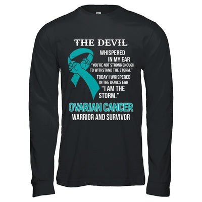 I Am The Storm Support Ovarian Cancer Warrior Survivor-T-Shirt & Hoodie-Long Sleeve T-Shirt-Black