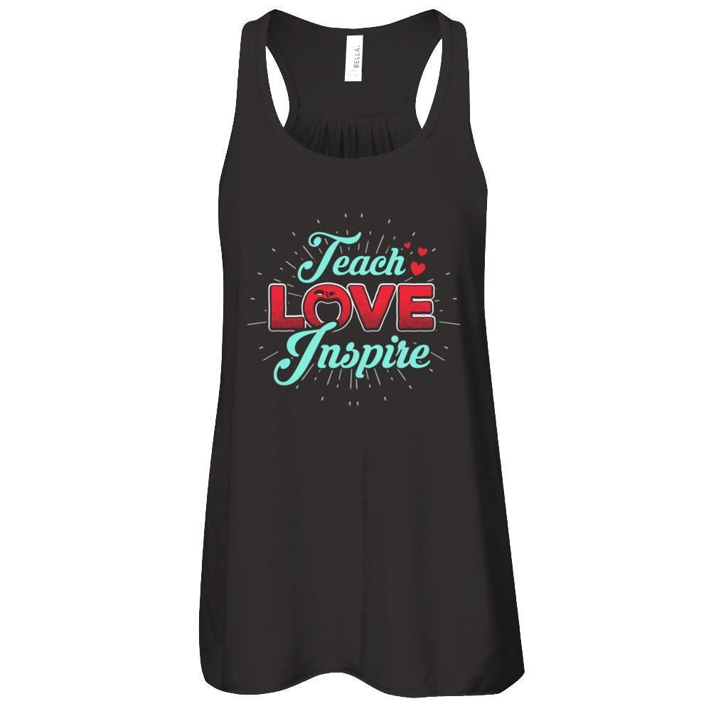 Teach Love Inspire-T-Shirt & Tank Top-Women's Flowy Racerback Tank-Black