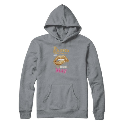 Lipstick Black Queens Are Born In May Birthday Gift-T-Shirt & Tank Top-Pullover Hoodie-Light Steel