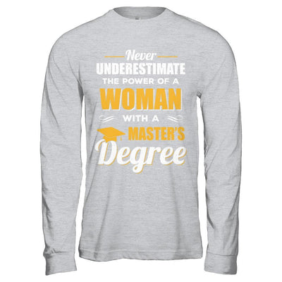 Funny Woman With A Masters Degree Graduation Gift-T-Shirt & Hoodie-Long Sleeve T-Shirt-Sport Grey
