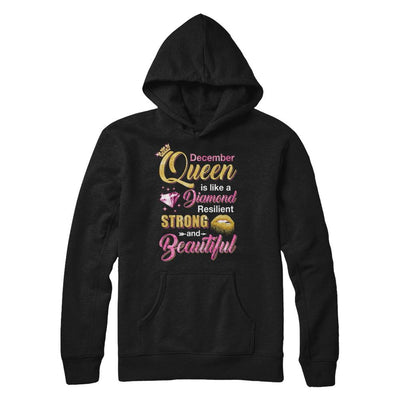 December Girls Queen Is Diamond Strong Beautiful-T-Shirt & Hoodie-Pullover Hoodie-Black