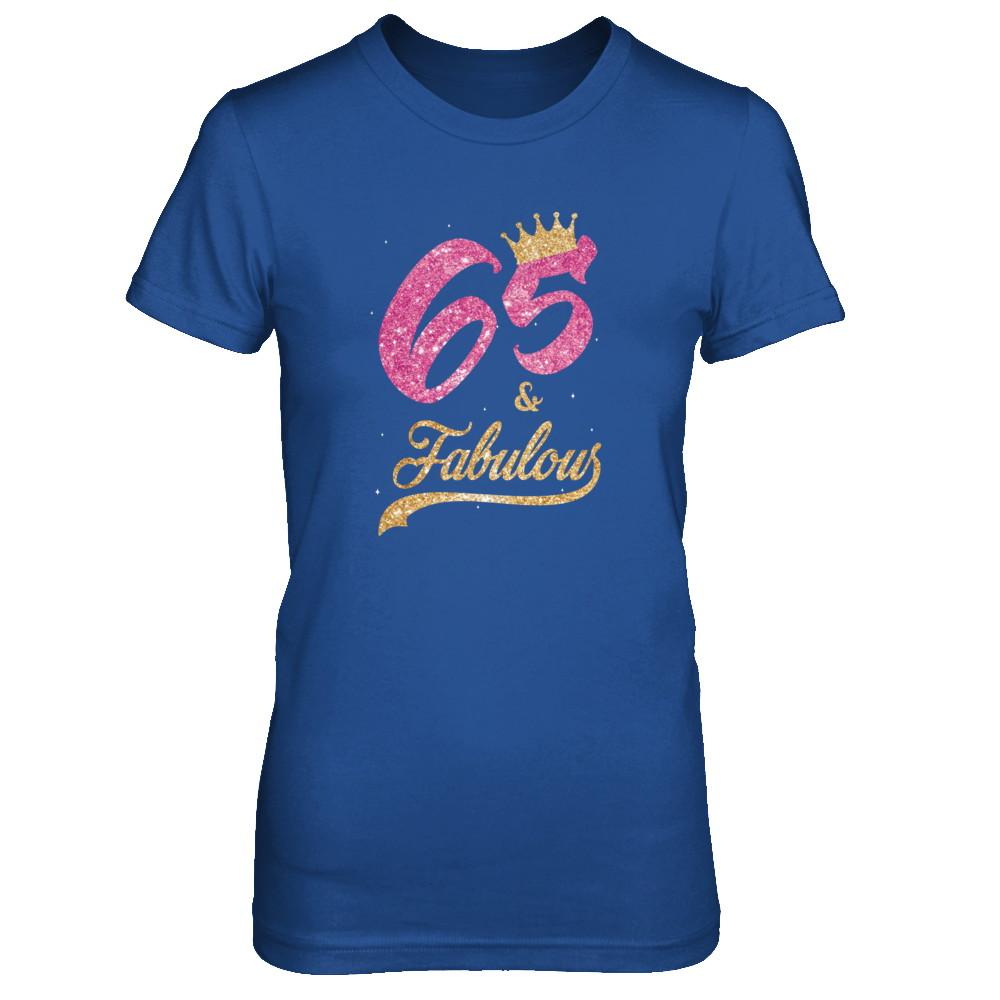 65 And Fabulous 1956 65th Birthday Gift-T-Shirt & Tank Top-Women's T-Shirt-Royal