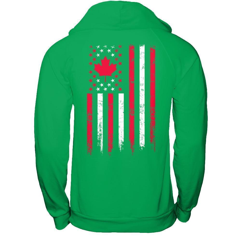 American Canadian Flag Canada Pride Heritage-T-Shirt & Hoodie-Pullover Hoodie-Irish Green