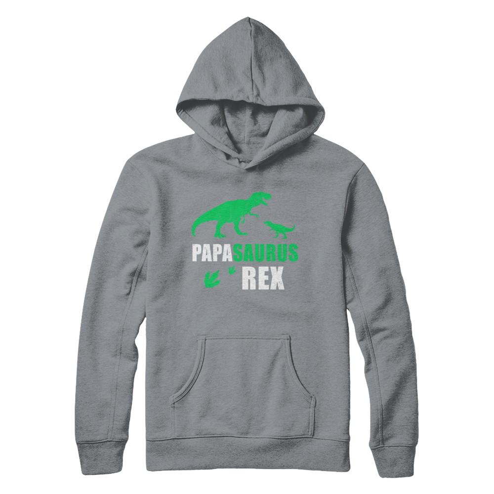 Dinosaur T-Rex Grandpasaurus Papa Saurus Dinosaur T-Rex Fathers Day-T-Shirt & Hoodie-Pullover Hoodie-Light Steel