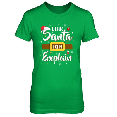 Dear Santa I Can Explain Funny Christmas Gifts-T-Shirt & Sweatshirt-Women's T-Shirt-Irish Green