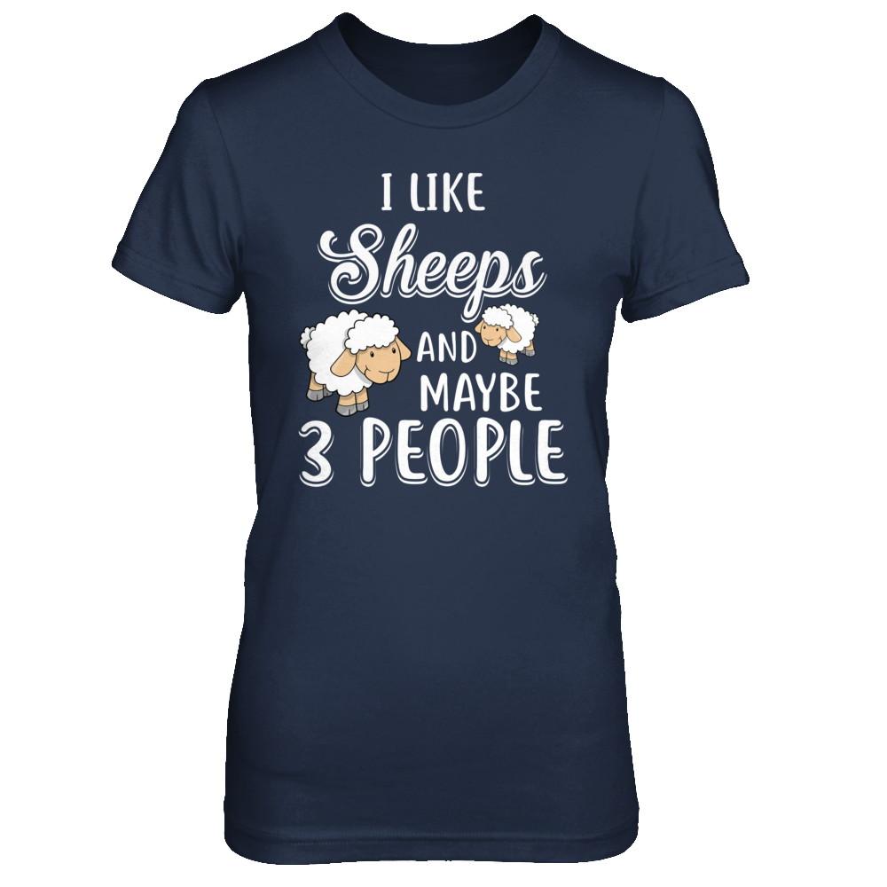 I Like Sheeps And Maybe 3 People-T-Shirt & Hoodie-Women's T-Shirt-Navy
