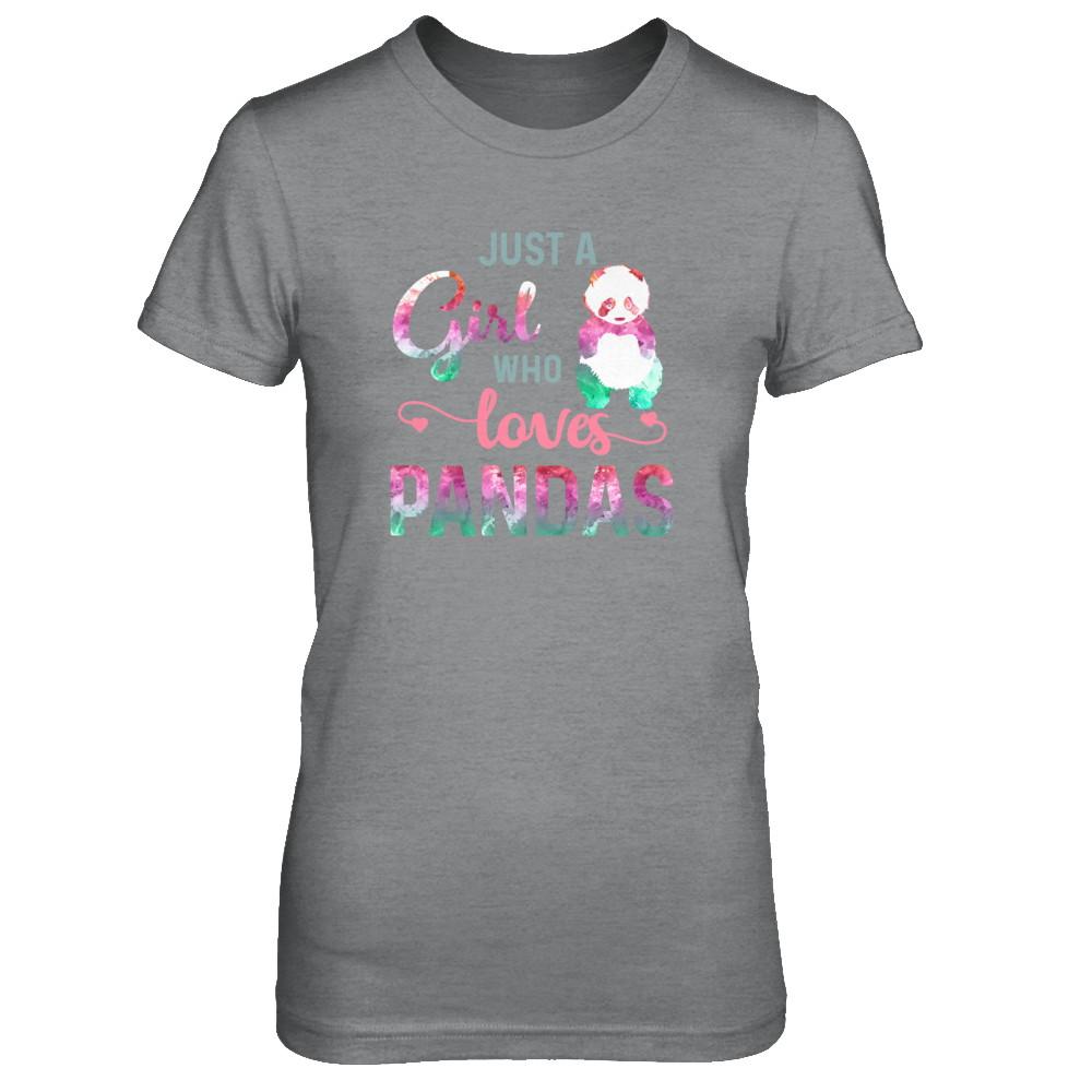 Just A Girl Who Loves Pandas Panda Lover-T-Shirt & Tank Top-Women's T-Shirt-Sport Grey