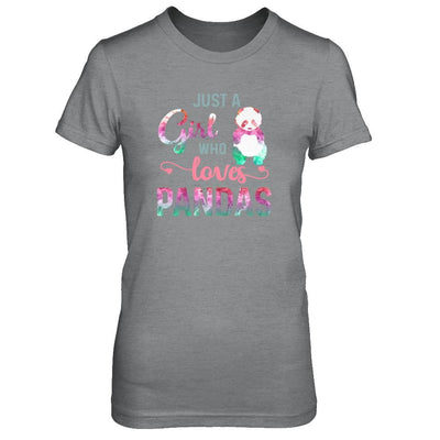 Just A Girl Who Loves Pandas Panda Lover-T-Shirt & Tank Top-Women's T-Shirt-Sport Grey