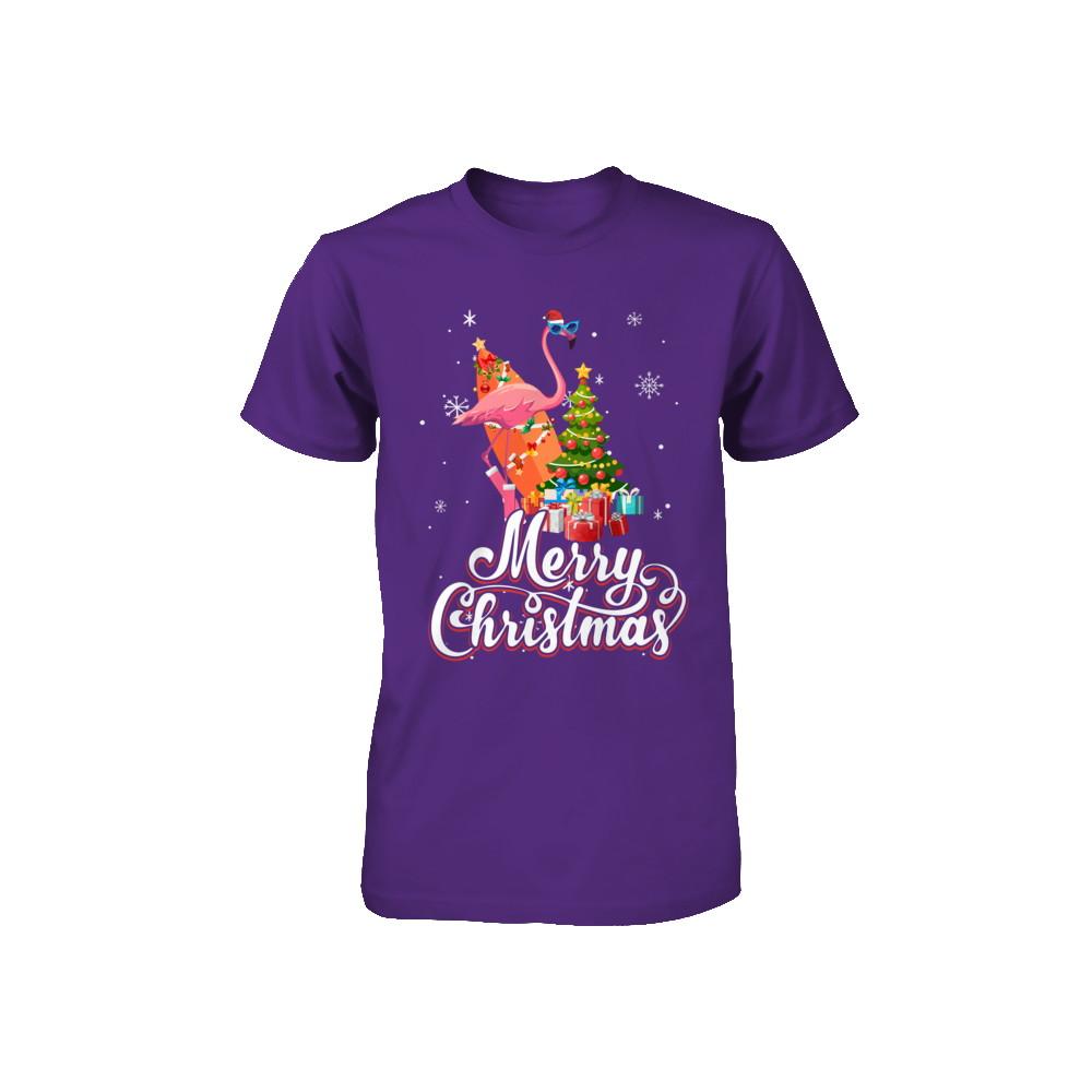 Flamingo Christmas Gift Merry Christmas Flamingo Youth-Youth Shirt-
