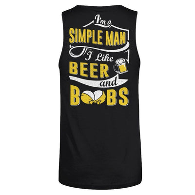 I'm A Simple Man I Like Beer And Boobs-T-Shirt & Hoodie-Unisex Tank-Black