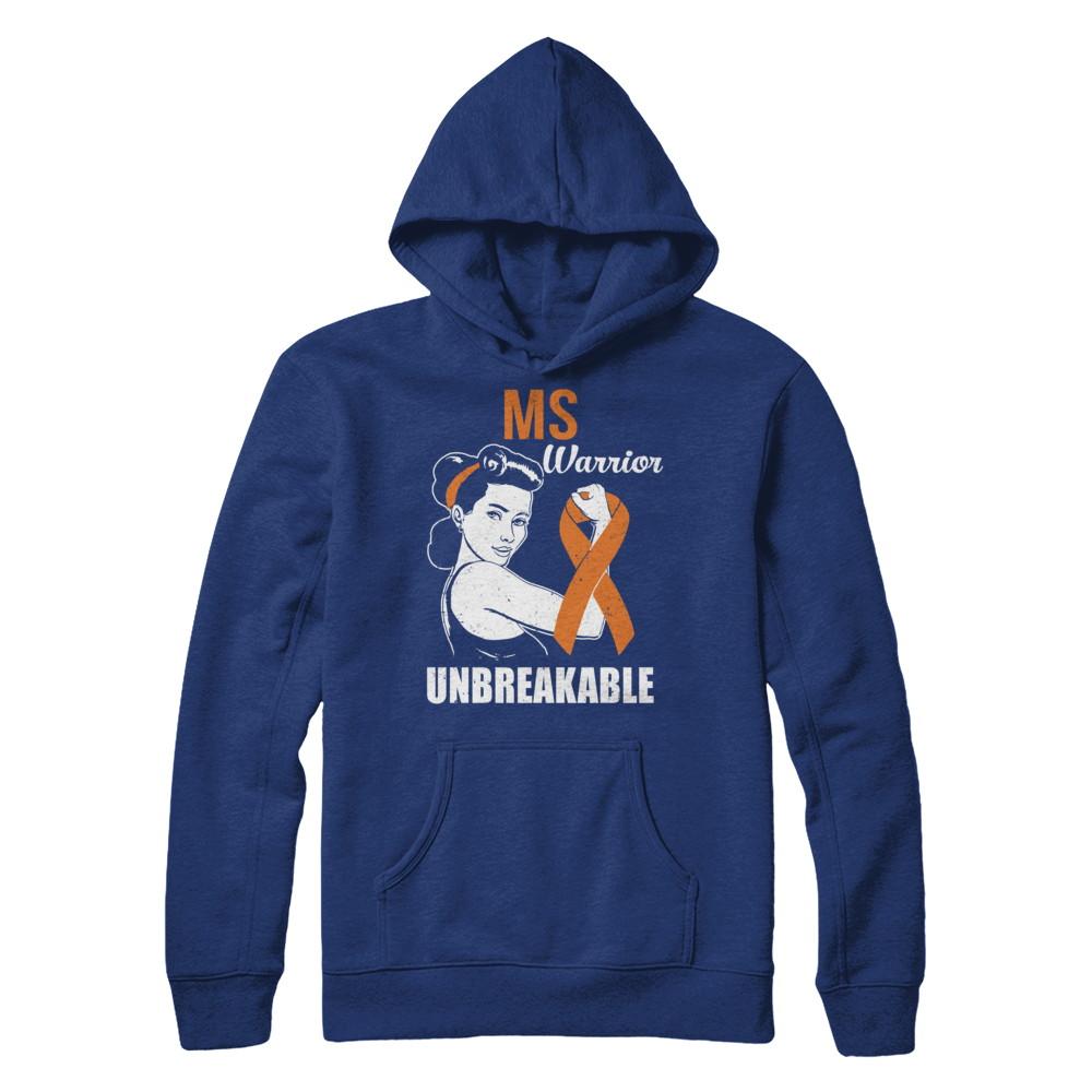 MS Warrior Unbreakable Multiple Sclerosis Awareness-T-Shirt & Hoodie-Pullover Hoodie-Deep Royal