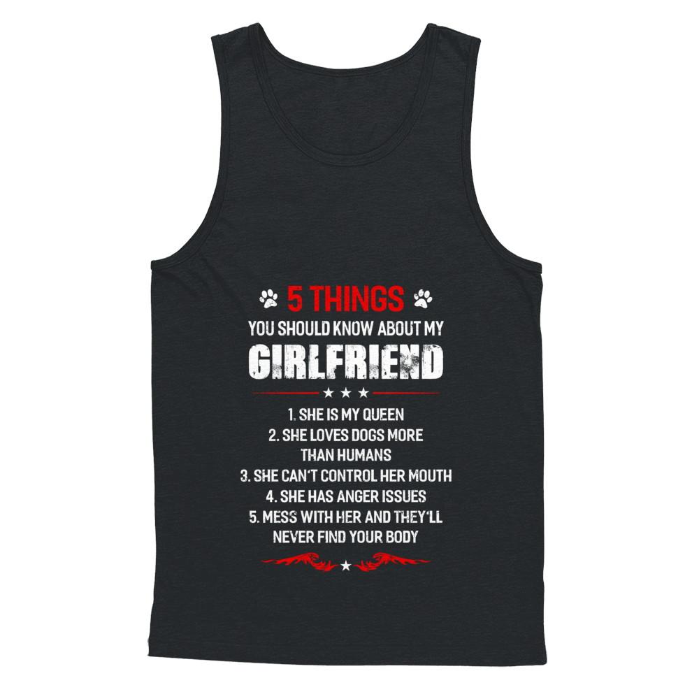 5 Things You Should Know About My Girlfriend Dogs Boyfriend-T-Shirt & Hoodie-Unisex Tank-Black