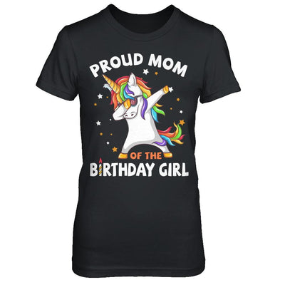 Proud Mom Of The Birthday Girl Unicorn Mothers Day-T-Shirt & Hoodie-Women's T-Shirt-Black