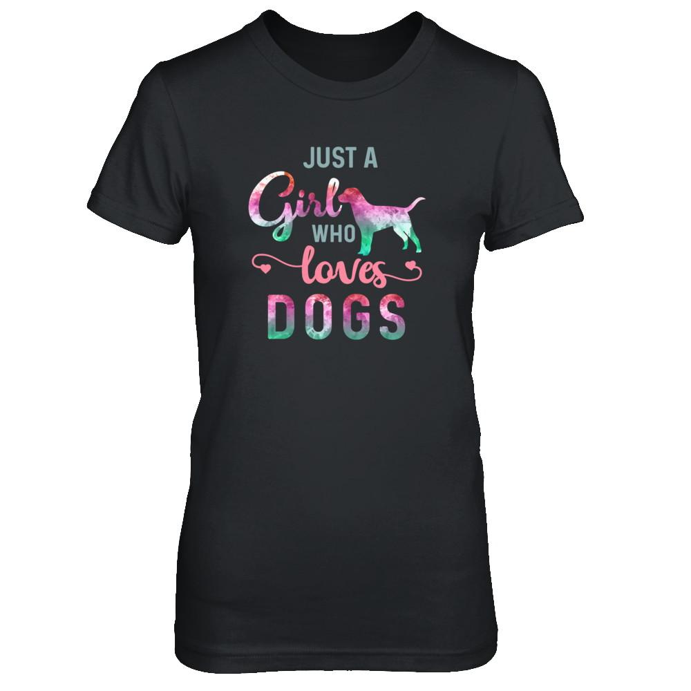 Just A Girl Who Loves Dogs Dog Lover-T-Shirt & Tank Top-Women's T-Shirt-Black
