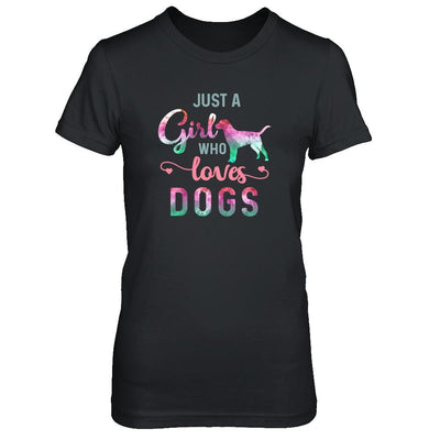 Just A Girl Who Loves Dogs Dog Lover-T-Shirt & Tank Top-Women's T-Shirt-Black