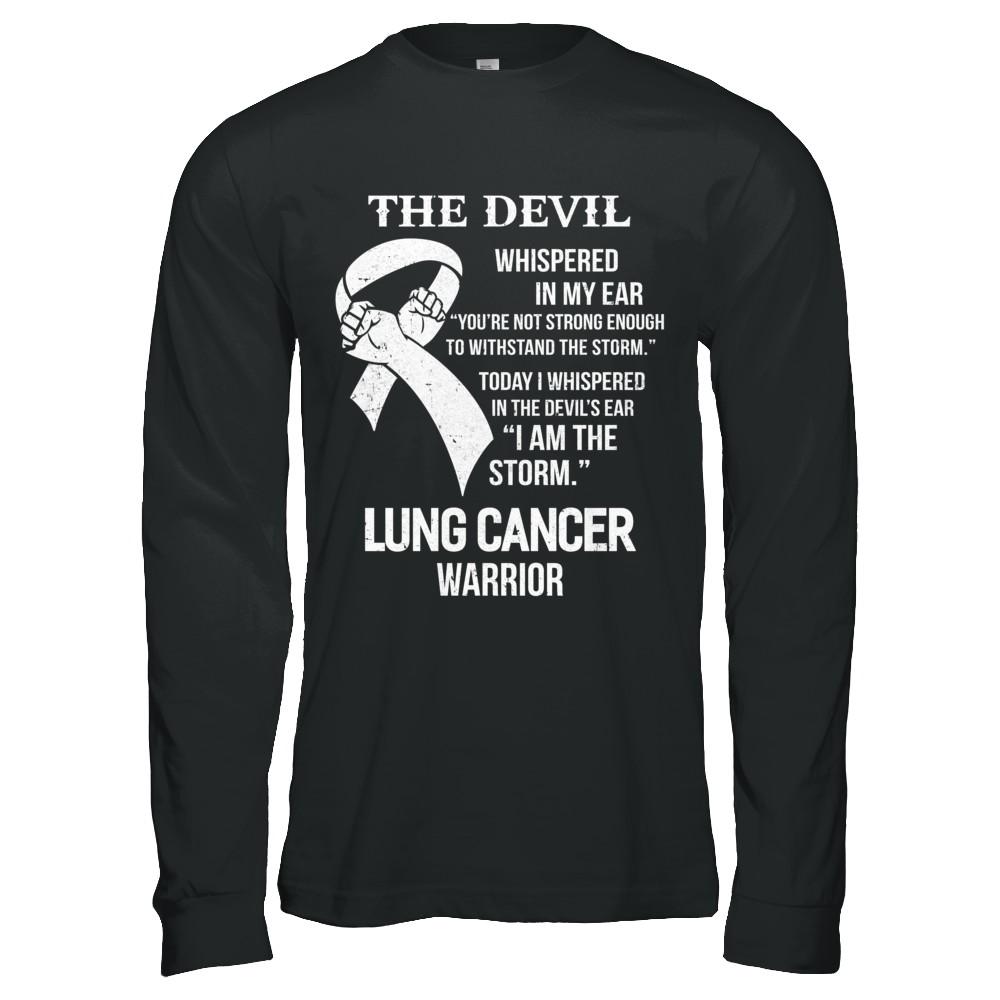I Am The Storm Support Lung Cancer Warrior Gift-T-Shirt & Hoodie-Long Sleeve T-Shirt-Black