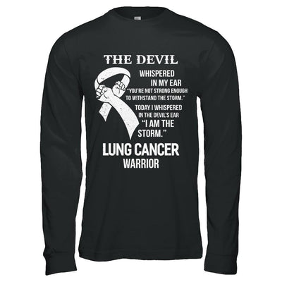 I Am The Storm Support Lung Cancer Warrior Gift-T-Shirt & Hoodie-Long Sleeve T-Shirt-Black