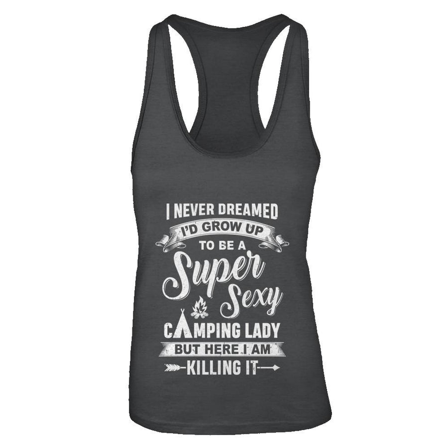 Super Sexy Camping Lady Funny Camping For Women Gift-T-Shirt & Tank Top-Women's Ideal Racerback Tank-Black