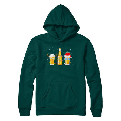 Xmas Merry Christmas Drinking Beer Gift-T-Shirt & Sweatshirt-Pullover Hoodie-Deep Forest