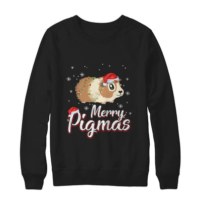 Merry Pigmas Funny Guinea Pig Santa Hat Christmas Gift-T-Shirt & Sweatshirt-Crewneck Sweatshirt-Black