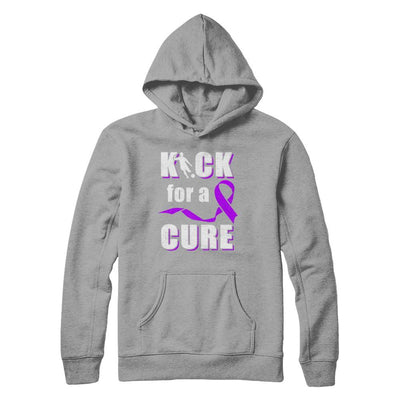 Kick For A Cure Soccer Alzheimers Pancreatic Lupus Awareness-T-Shirt & Hoodie-Pullover Hoodie-Light Steel