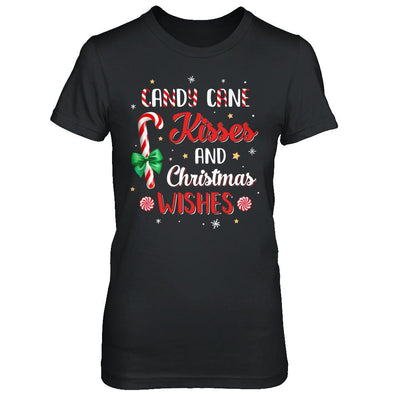 Candy Cane Kisses And Christmas Wishes Gifts-T-Shirt & Sweatshirt-Women's T-Shirt-Black