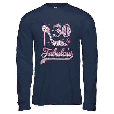 30 And Fabulous 30 Years Old 1991 30th Birthday Gift-T-Shirt & Hoodie-Long Sleeve T-Shirt-Navy