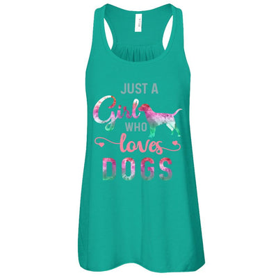 Just A Girl Who Loves Dogs Dog Lover-T-Shirt & Tank Top-Women's Flowy Racerback Tank-Kelly