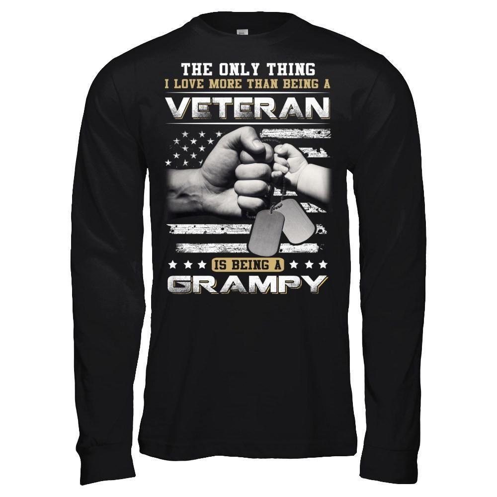 I Love More Than Being A Veteran Is Being A Grampy-T-Shirt & Hoodie-Long Sleeve T-Shirt-Black