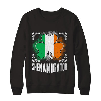 Shenanigator Happy St Patrick's Day-T-Shirt & Hoodie-Crewneck Sweatshirt-Black