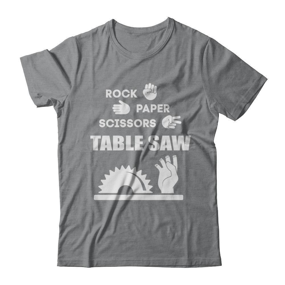 Rock Paper Scissors Table Saw-T-Shirt & Hoodie-Classic T-Shirt-Sport Grey