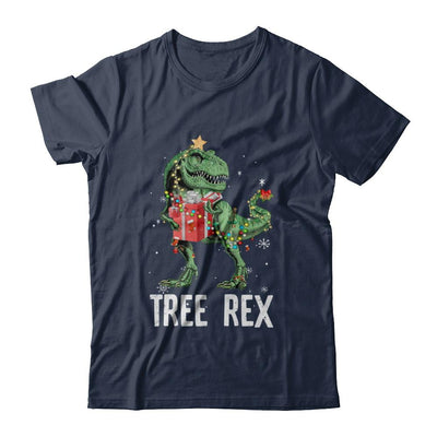 Christmas Tree For Kids Boys T Rex Dinosaur Xmas Gifts-T-Shirt & Sweatshirt-Classic T-Shirt-Navy