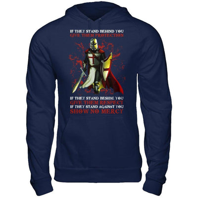 Knight Templar If They Stand Behind You Give Them Protection-T-Shirt & Hoodie-Pullover Hoodie-Navy