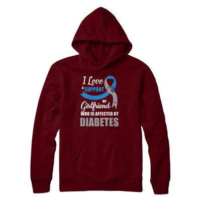 Diabetes Awareness Support Blue Grey Girlfriend Boyfriend-T-Shirt & Hoodie-Pullover Hoodie-Maroon