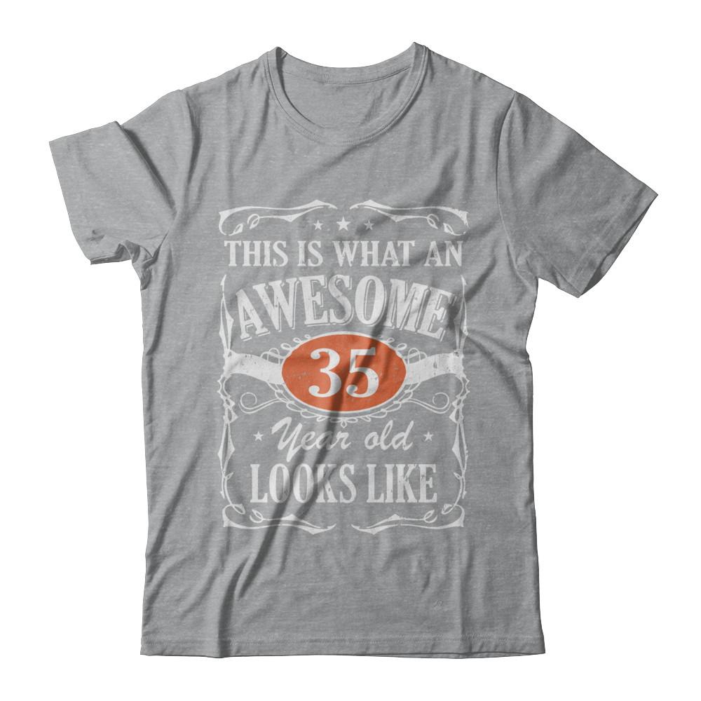 Vintage This Is What An Awesome 35 Year Old 1986 Birthday-T-Shirt & Hoodie-Classic T-Shirt-Sport Grey
