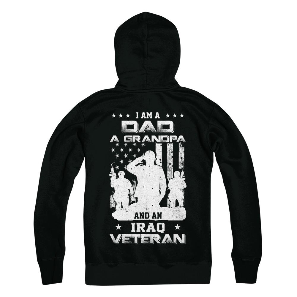 I'm A Dad A Grandpa And An Iraq Veteran-T-Shirt & Hoodie-Hanes - Heavyweight Pullover Hoodie-Black
