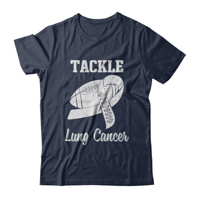 Football Survivor Tackle Clear Lung Cancer Awareness-T-Shirt & Hoodie-Classic T-Shirt-Navy