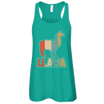 Classic Vintage Retro Style Llama-T-Shirt & Tank Top-Women's Flowy Racerback Tank-Kelly