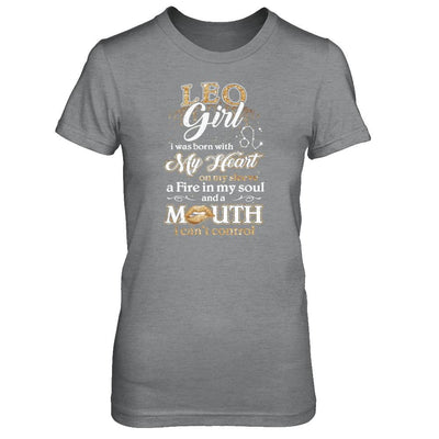 I'm A Leo Girl Lipstick July August Funny Zodiac Birthday-T-Shirt & Tank Top-Women's T-Shirt-Sport Grey