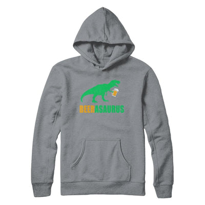 Beerasaurus Funny International Beer Day Dinosaur Gift-T-Shirt & Hoodie-Pullover Hoodie-Light Steel