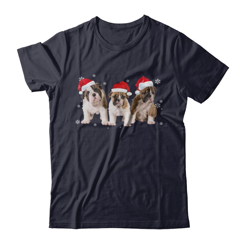 Funny Bulldogs Puppies Christmas Dog Gift-T-Shirt & Hoodie-Premium T-Shirt-Midnight Navy