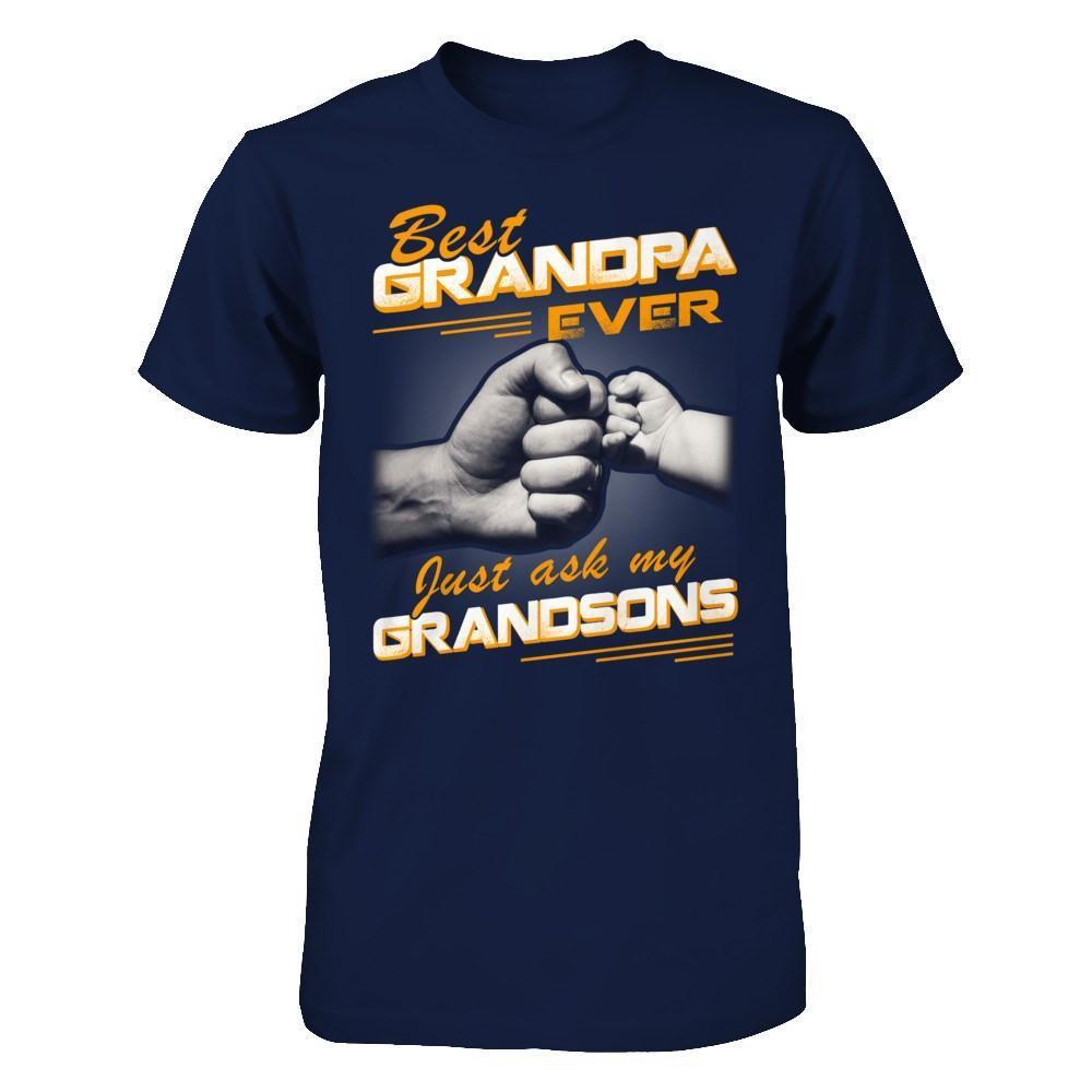 Best Grandpa Ever Just Ask My Grandsons-T-Shirt & Hoodie-Classic T-Shirt-Navy