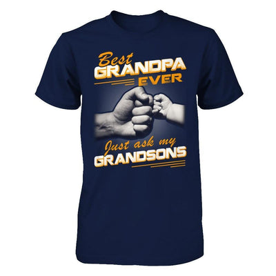 Best Grandpa Ever Just Ask My Grandsons-T-Shirt & Hoodie-Classic T-Shirt-Navy