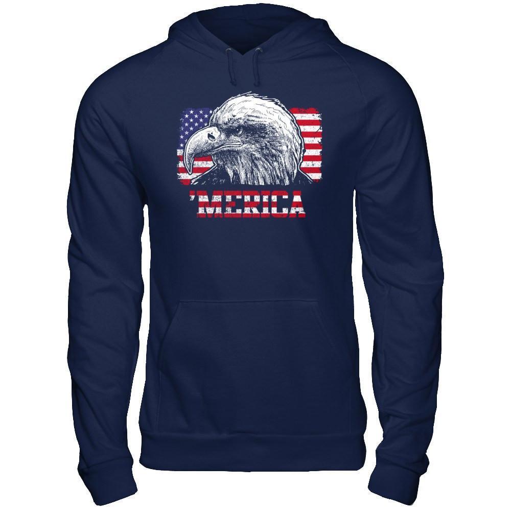 Usa Pride Merica Mullet Eagle 4Th Of July-T-Shirt & Hoodie-Pullover Hoodie-Navy